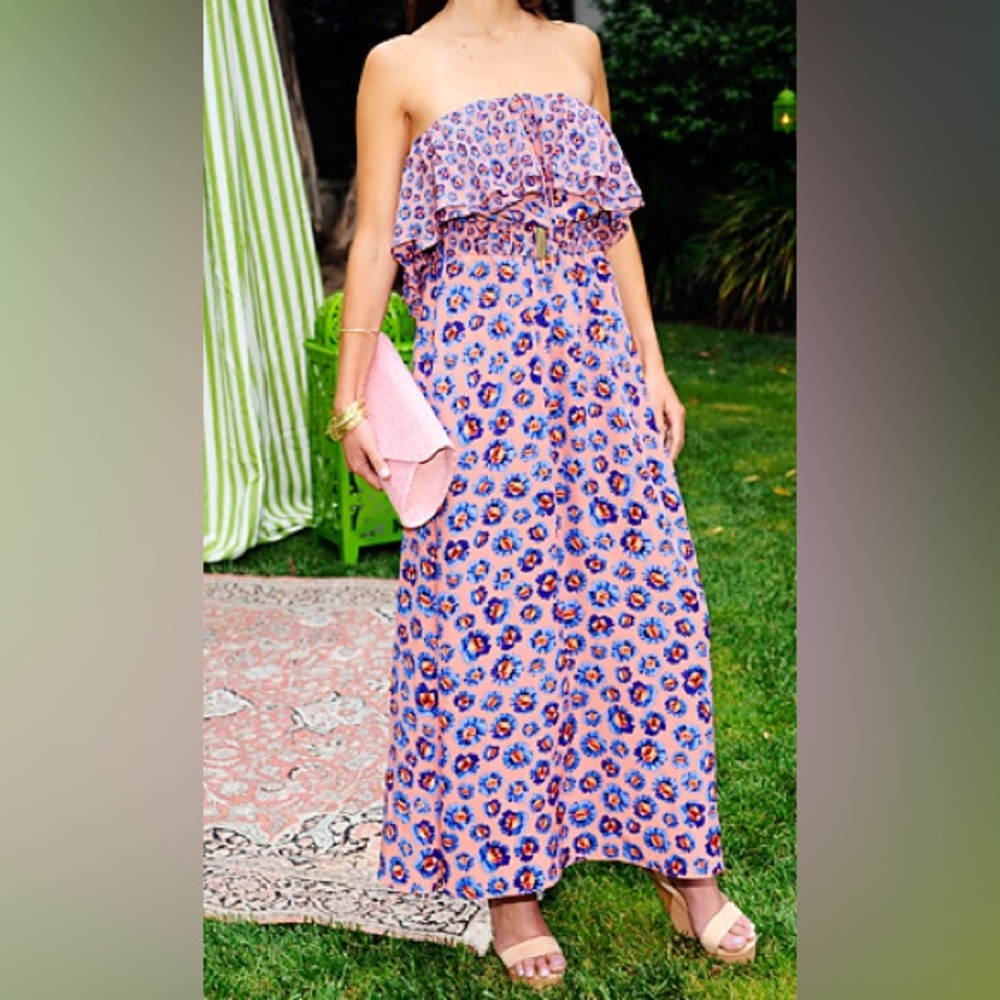 Rebecca Taylor Pink and Blue Floral Dress